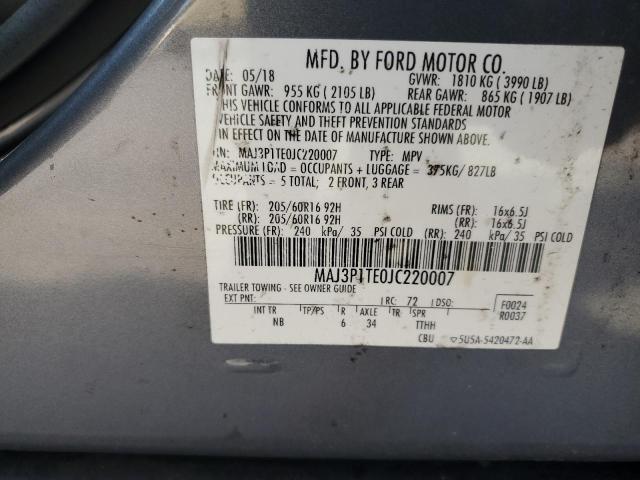 MAJ3P1TE0JC220007 - 2018 FORD ECOSPORT SE Gri fotoğraf 13