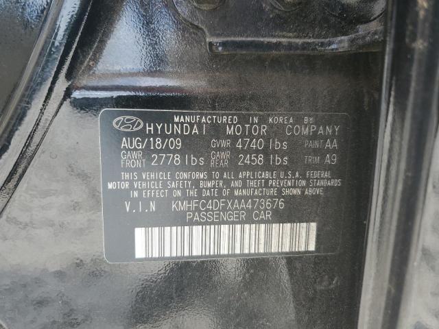 KMHFC4DFXAA473676 - 2010 HYUNDAI AZERA GLS BLACK photo 12