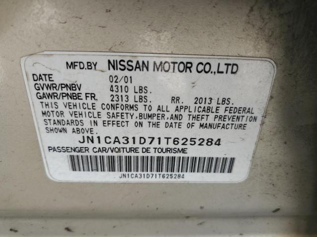 JN1CA31D71T625284 - 2001 NISSAN MAXIMA GXE TAN photo 12