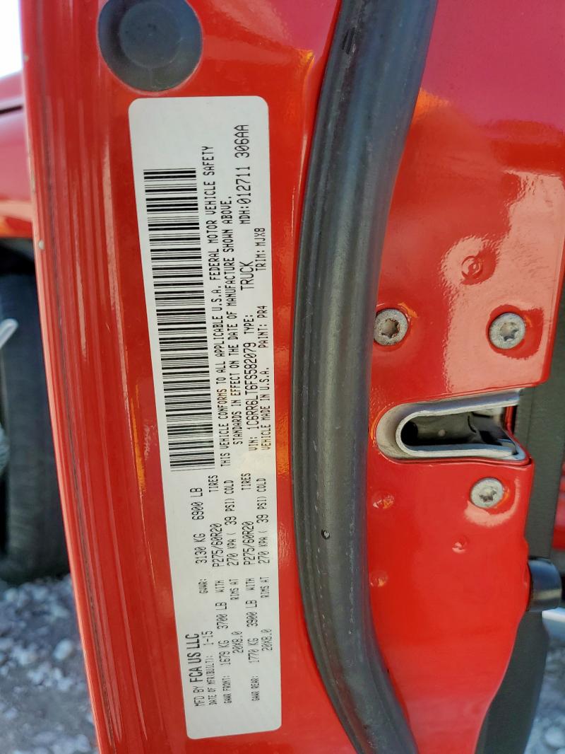 1C6RR6LT6FS582079 - 2015 RAM 1500 SLT 红色 照片 12