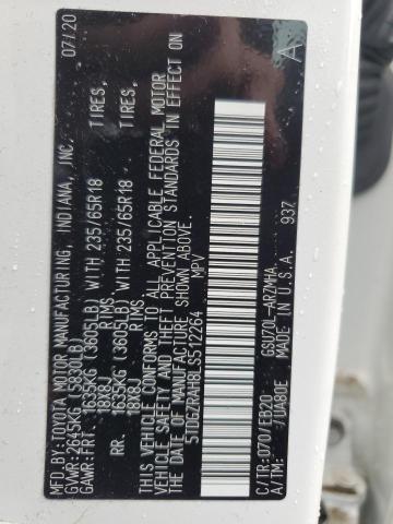 5TDGZRAH8LS512264 - 2020 TOYOTA HIGHLANDER XLE Ağ foto 14