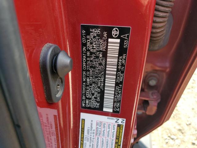 JTNKHMBX7K1054861 - 2019 TOYOTA C-HR XLE RED photo 13