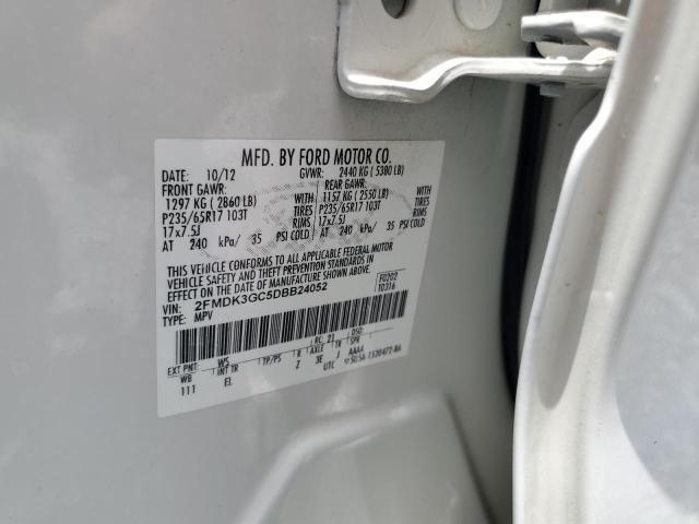 2FMDK3GC5DBB24052 - 2013 FORD EDGE SE 白色 照片 13