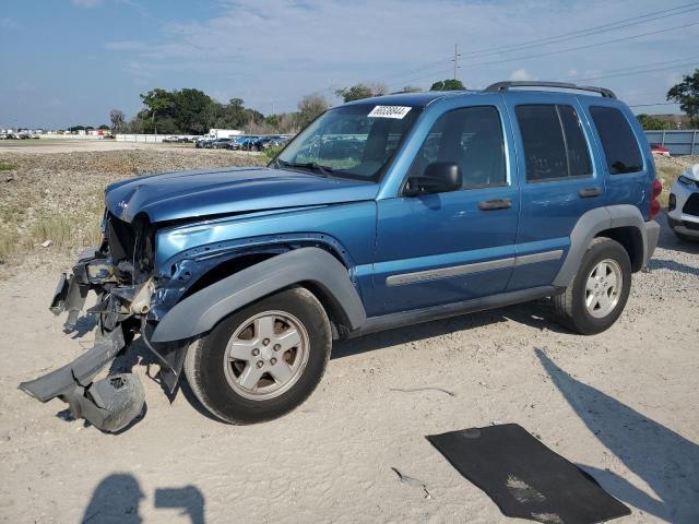 1J4GK48K55W521297 - 2005 JEEP LIBERTY LI SPORT BLUE photo 1