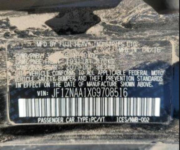 JF1ZNAA1XG9708516 - 2016 TOYOTA SCION FR-S შავი ფოტო 12