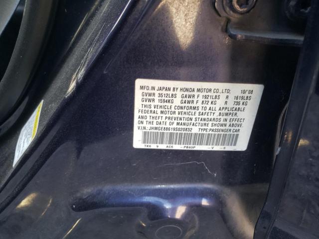 JHMGE88619S020832 - 2009 HONDA FIT SPORT PURPLE photo 12