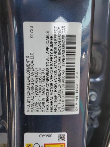 1HGCY1F39PA005748 - 2023 HONDA ACCORD EX BLUE photo 13