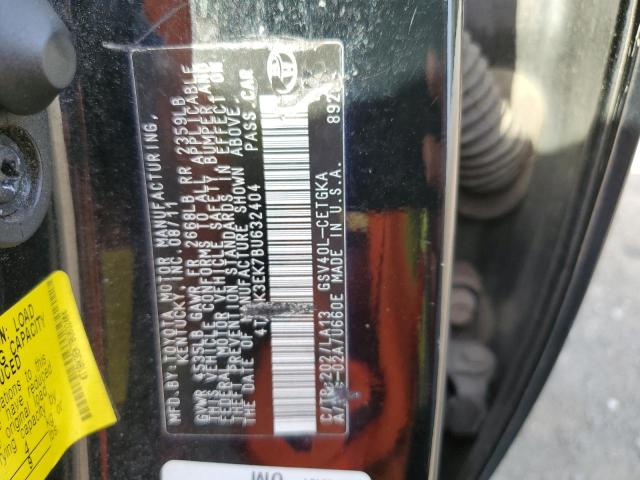 4T1BK3EK7BU632404 - 2011 TOYOTA CAMRY SE BLACK photo 12