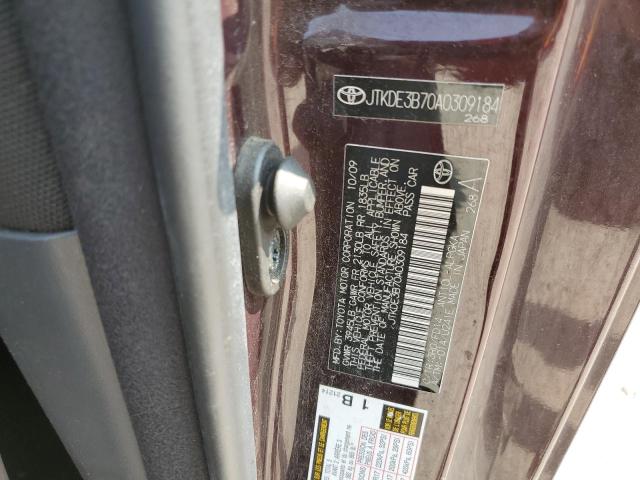 JTKDE3B70A0309184 - 2010 TOYOTA SCION TC 紫色 照片 12