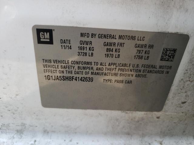 1G1JA5SH8F4142639 - 2015 CHEVROLET SONIC LS 白色 照片 12