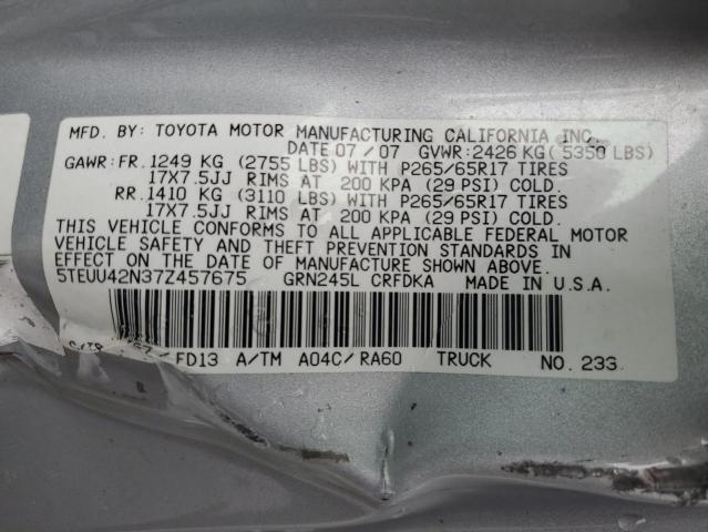 5TETX22N26Z293390 - 2006 TOYOTA TACOMA ACCESS CAB Күміс фото 12