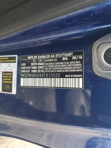 WDDWJ8EB4KF815520 - 2019 MERCEDES-BENZ C 300 4MATIC BLUE photo 12