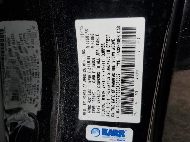 1HGCR2F52GA070882 - 2016 HONDA ACCORD SPORT 黑色 照片 12