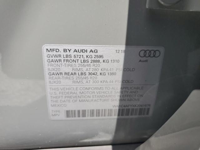WA1C4AFYXK2041676 - 2019 AUDI SQ5 PRESTIGE GRAY photo 14