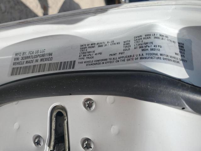 3C6RR7LG5PG661194 - 2023 RAM 1500 CLASS SLT Ақ фото 12