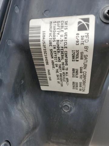1G8AJ52F23Z144286 - 2003 SATURN ION LEVEL 2 BLACK photo 13