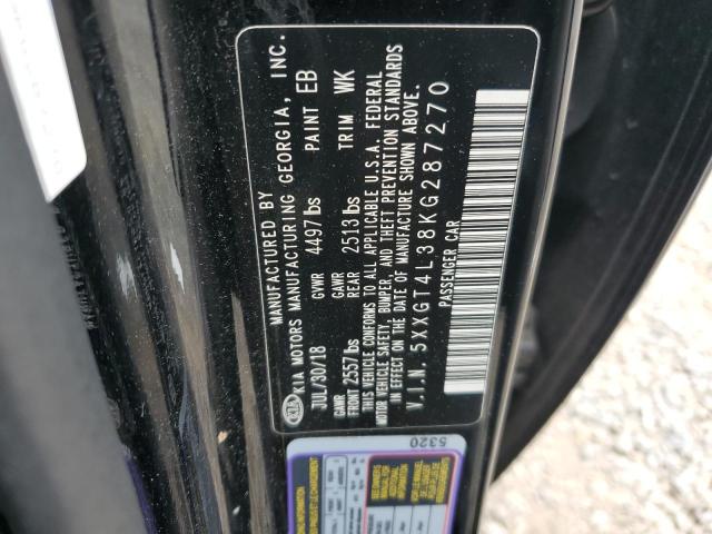 5XXGT4L38KG287270 - 2019 KIA OPTIMA LX შავი ფოტო 12