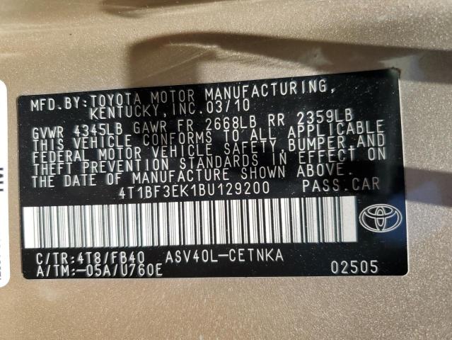 4T1BF3EK1BU129200 - 2011 TOYOTA CAMRY BASE كريمي صورة 13