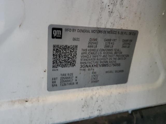 3GNAXHEV8MS175055 - 2021 CHEVROLET EQUINOX LS თეთრი ფოტო 13