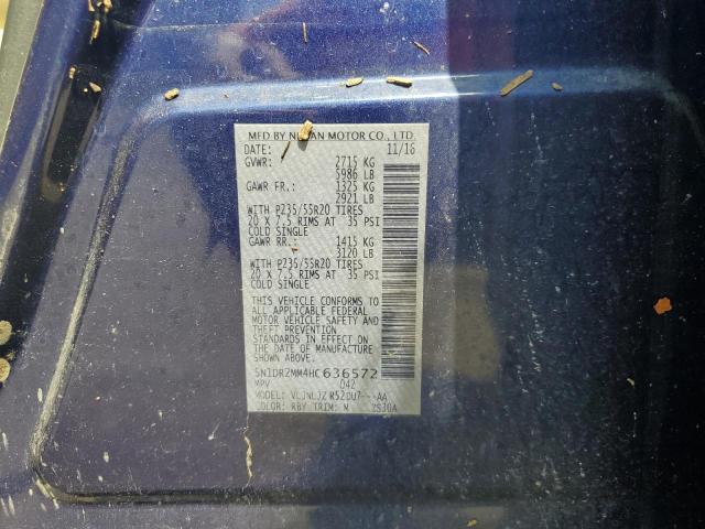 5N1DR2MM4HC636572 - 2017 NISSAN PATHFINDER S 蓝色 照片 13