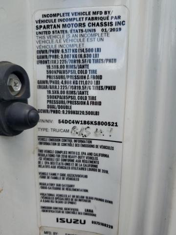 54DC4W1B6KS800521 - 2019 ISUZU NPR HD თეთრი ფოტო 12