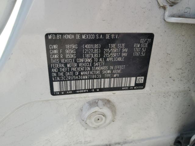 3CZRU5H36MM718639 - 2021 HONDA HR-V LX WHITE photo 14