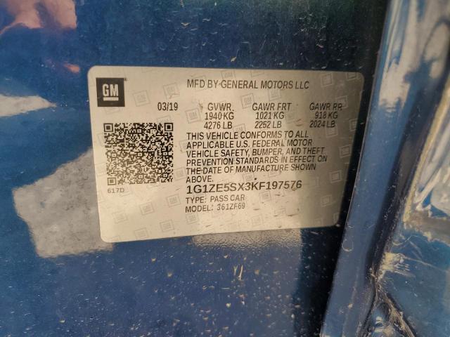 1G1ZE5SX3KF197576 - 2019 CHEVROLET MALIBU PREMIER BLUE photo 24