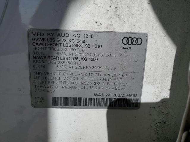 WA1L2AFP6GA094563 - 2016 AUDI Q5 PREMIUM PLUS WHITE photo 14