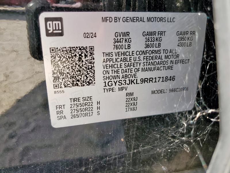 1GYS3JKL9RR171846 - 2024 CADILLAC ESCALADE ESV LUXURY Schwarz Foto 13