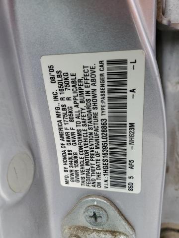 1HGES16395L028863 - 2005 HONDA CIVIC DX VP Gümüş foto 12