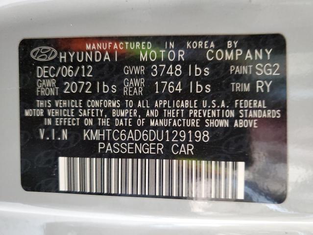 KMHTC6AD6DU129198 - 2013 HYUNDAI VELOSTER 灰色 照片 12