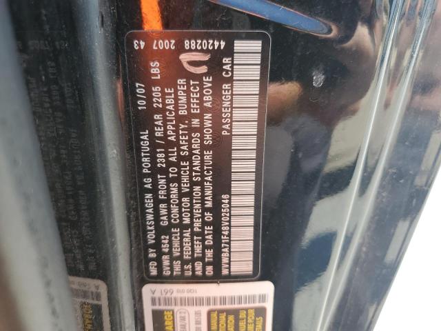 WVWBA71F48V025046 - 2008 VOLKSWAGEN EOS TURBO შავი ფოტო 12