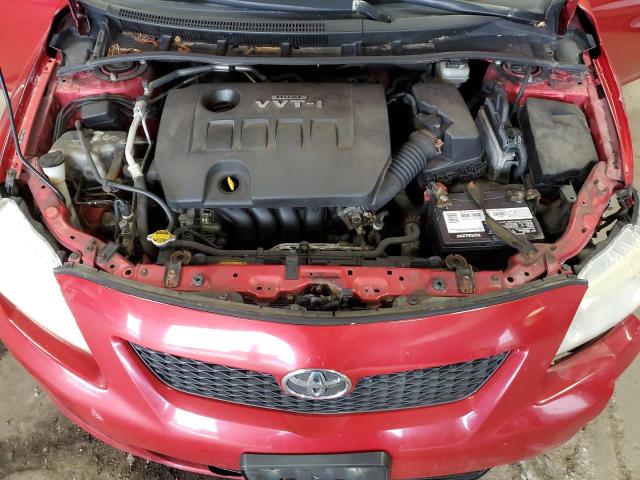 JTDBL40E99J005627 - 2009 TOYOTA COROLLA BASE RED photo 11