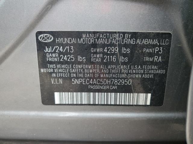 5NPEC4AC5DH782950 - 2013 HYUNDAI SONATA SE GRAY photo 13