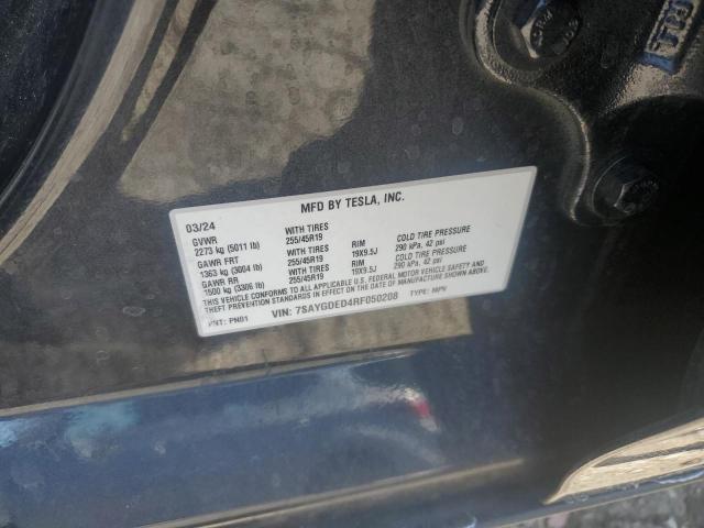 7SAYGDED4RF050208 - 2024 TESLA MODEL Y 黑色 照片 13