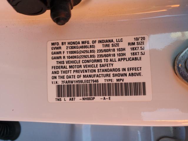 7FARW1H59LE027946 - 2020 HONDA CR-V EX Weiß Foto 13