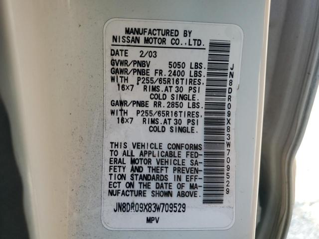 JN8DR09X83W709529 - 2003 NISSAN PATHFINDER LE 白色 照片 13