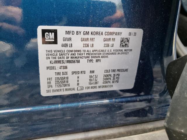 KL4MMESL1MB056768 - 2021 BUICK ENCORE GX SELECT BLUE photo 13