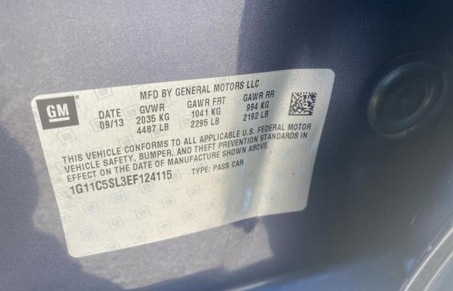 1G11C5SL3EF124115 - 2014 CHEVROLET MALIBU 1LT 蓝色 照片 10