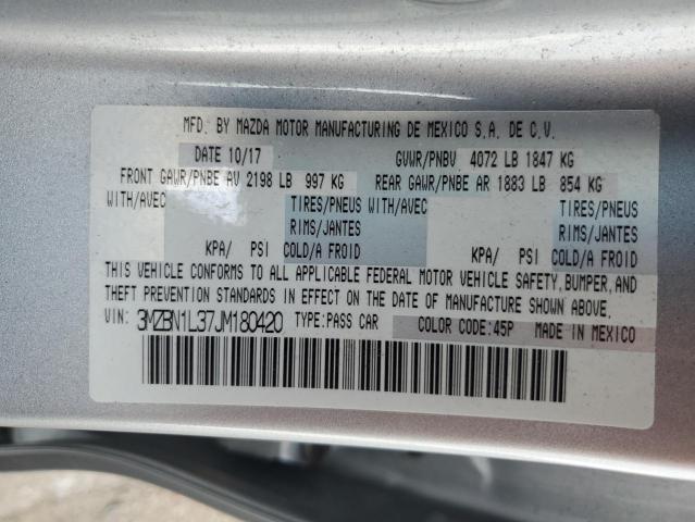 3MZBN1L37JM180420 - 2018 MAZDA 3 TOURING SILVER photo 12