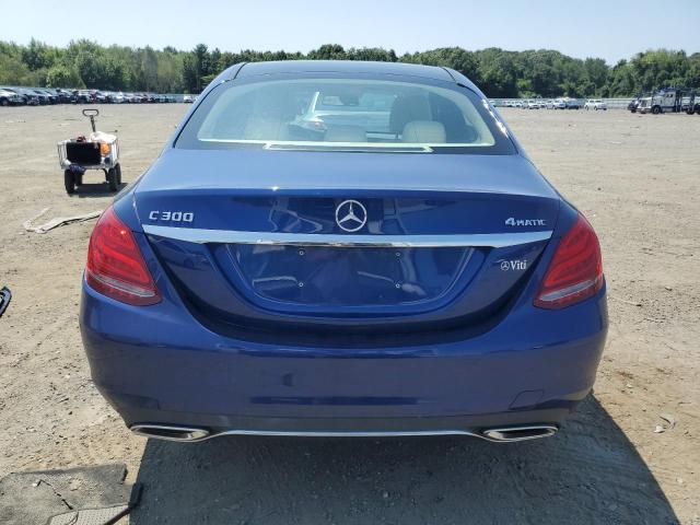 55SWF4KB4JU255217 - 2018 MERCEDES-BENZ C 300 4MATIC BLUE photo 6