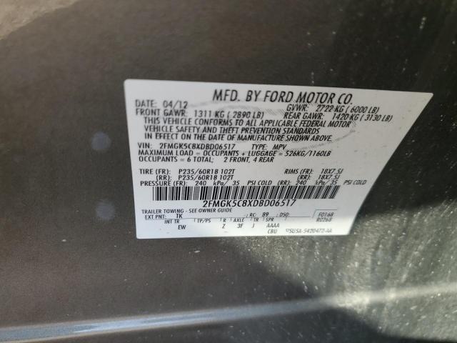 2FMGK5C8XDBD06517 - 2013 FORD FLEX SEL Boz foto 13