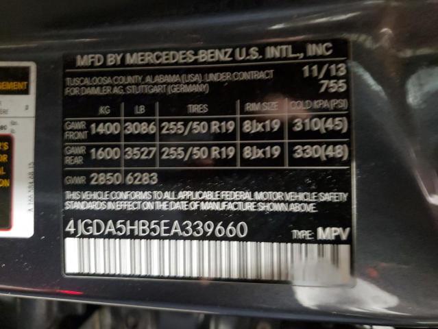 4JGDA5HB5EA339660 - 2014 MERCEDES-BENZ ML 350 4MATIC CHARCOAL photo 13