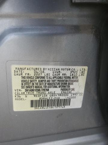 3N1AB61E58L729768 - 2008 NISSAN SENTRA 2.0 SILVER photo 13