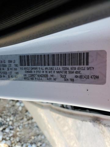 1C6RREFT4KN639698 - 2019 RAM 1500 BIG HORN/LONE STAR WHITE photo 12