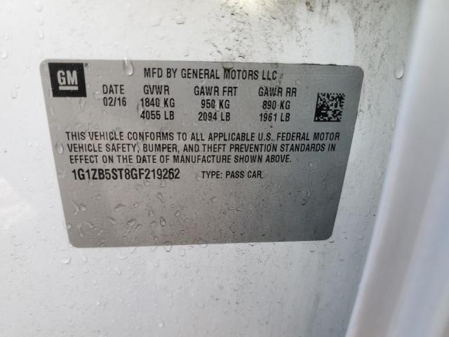 1G1ZB5ST8GF219262 - 2016 CHEVROLET MALIBU LS WHITE photo 12