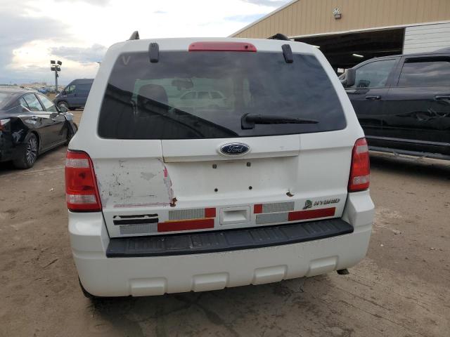 1FMCU5K38BKA44661 - 2011 FORD ESCAPE HYBRID WHITE photo 6