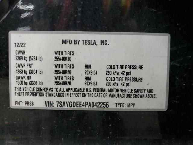 7SAYGDEE4PA042256 - 2023 TESLA MODEL Y Սև լուսանկար 14
