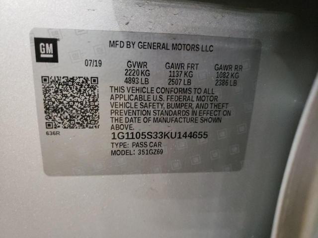 1G1105S33KU144655 - 2019 CHEVROLET IMPALA PREMIER Күміс фото 23