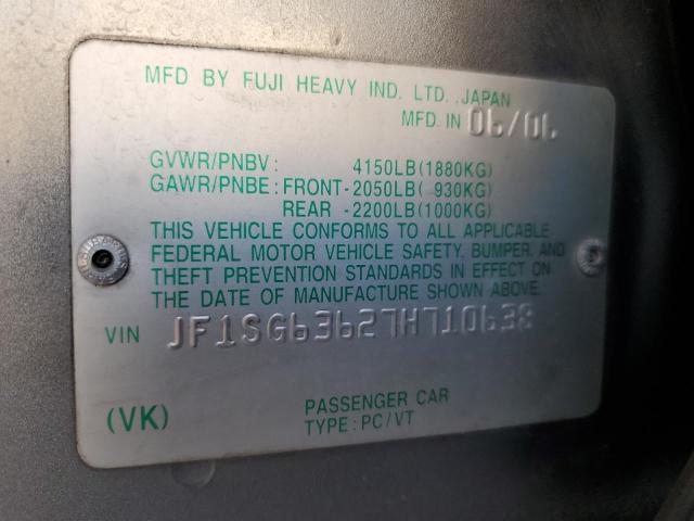 JF1SG63627H710638 - 2007 SUBARU FORESTER 2.5X Plata foto 13